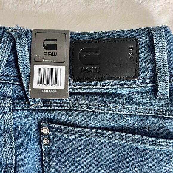 G-Star Raw Womens Lynn Mid Skinny Jeans W25 L30 Dark Blue Dk Aged Wash - Picture 9 of 9